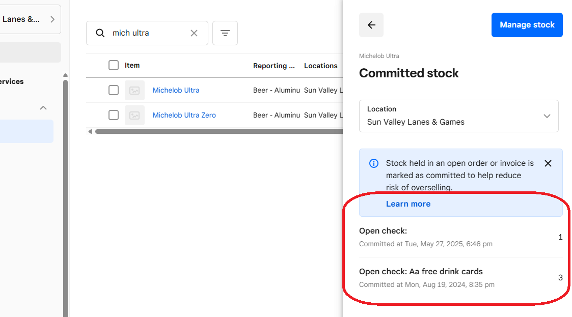 How to clear committed items from inventory tracki... - The Square ...