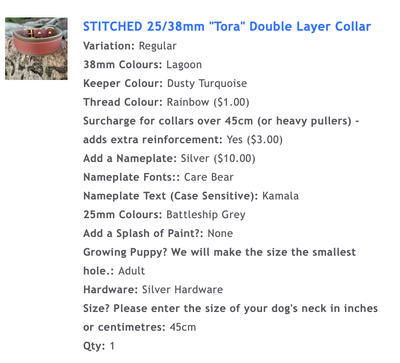 Clearly shows me what each line and colour selection is in bold before the choice. Helpful!
