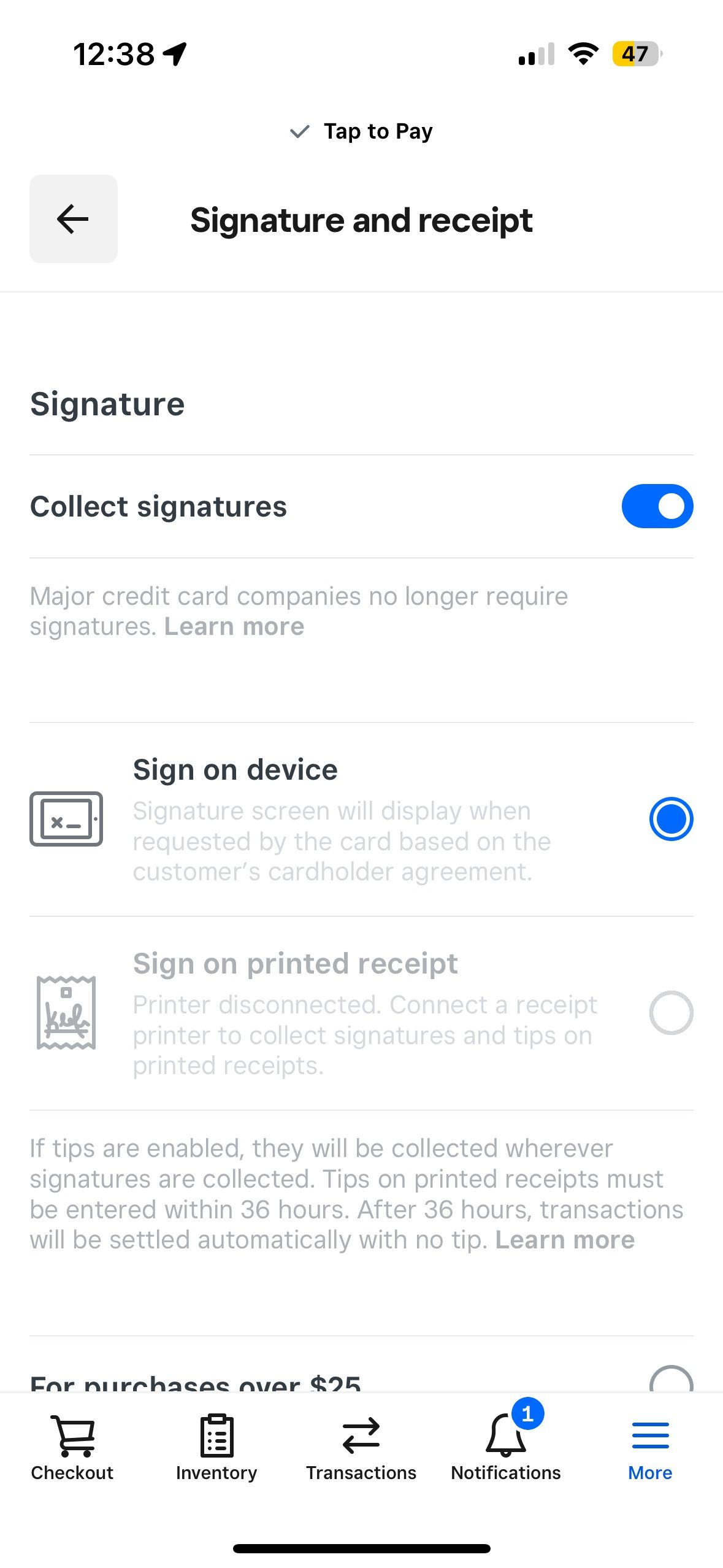 Solved: Combined Tipping + Signature Screen No Longer Avai... - The ...
