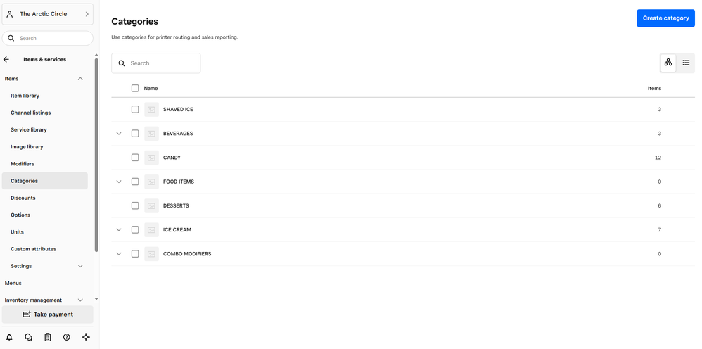 Categories Screen