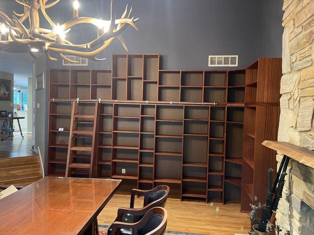 Library Bookshelves with Ladder System