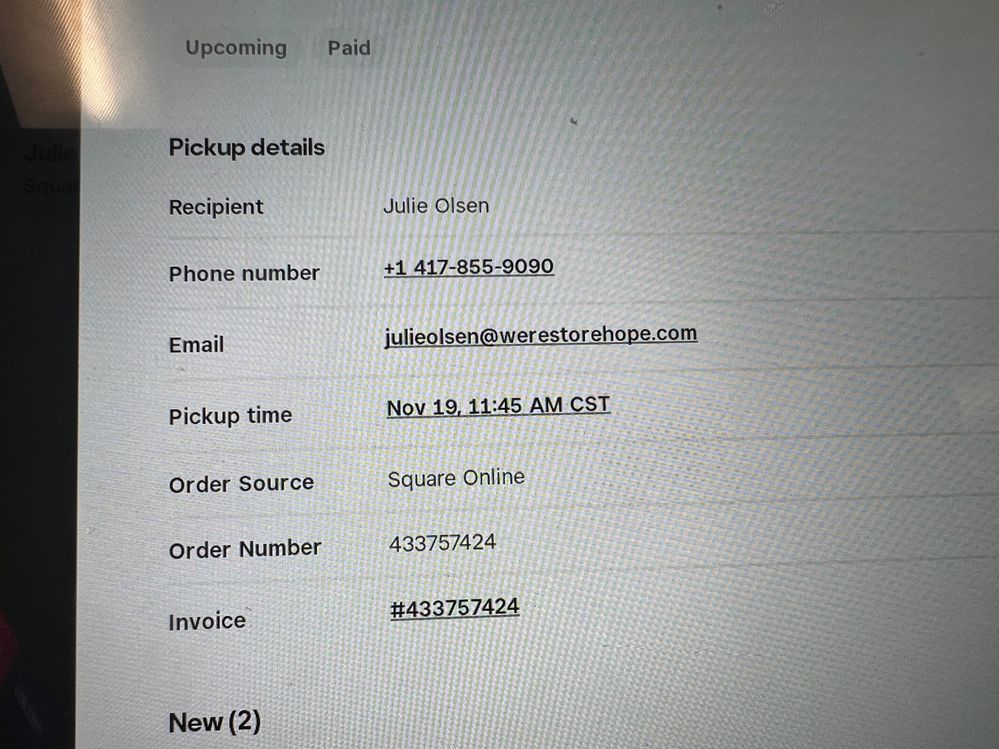 Order time in the actual order