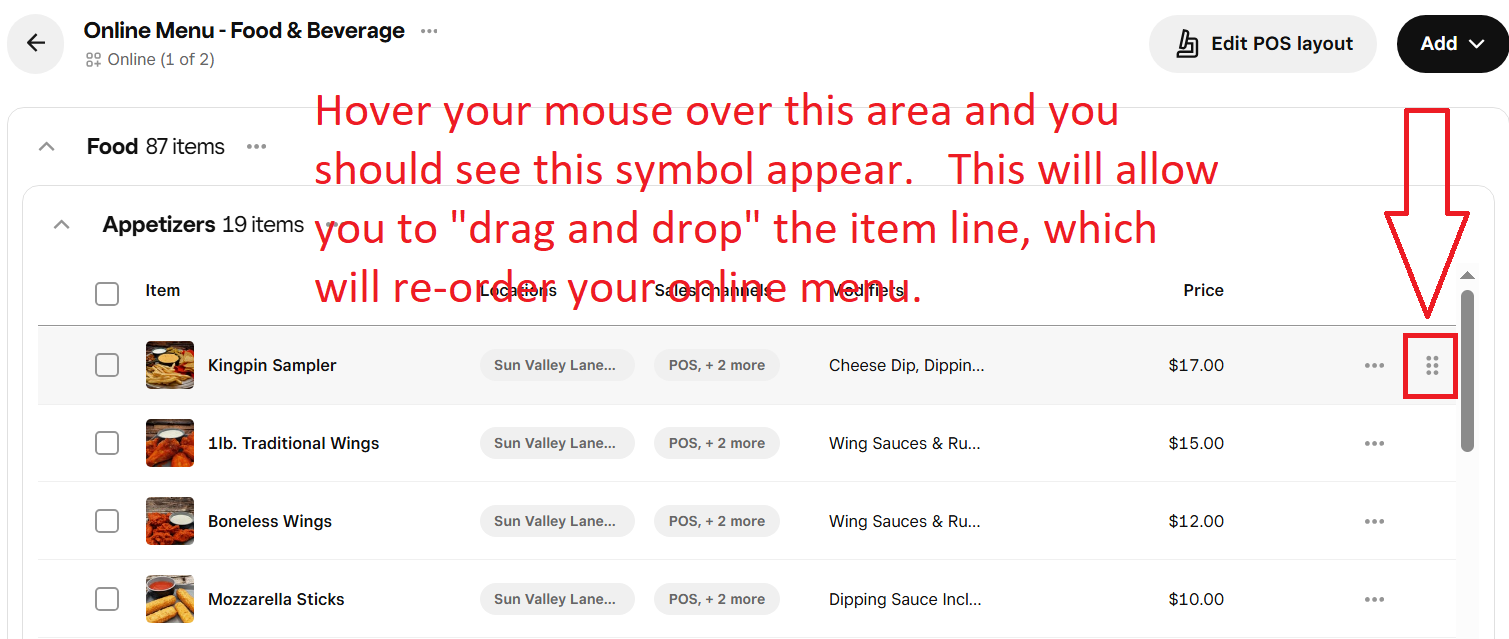 Solved: How do I rearrange the items order on the POS? - The Square ...