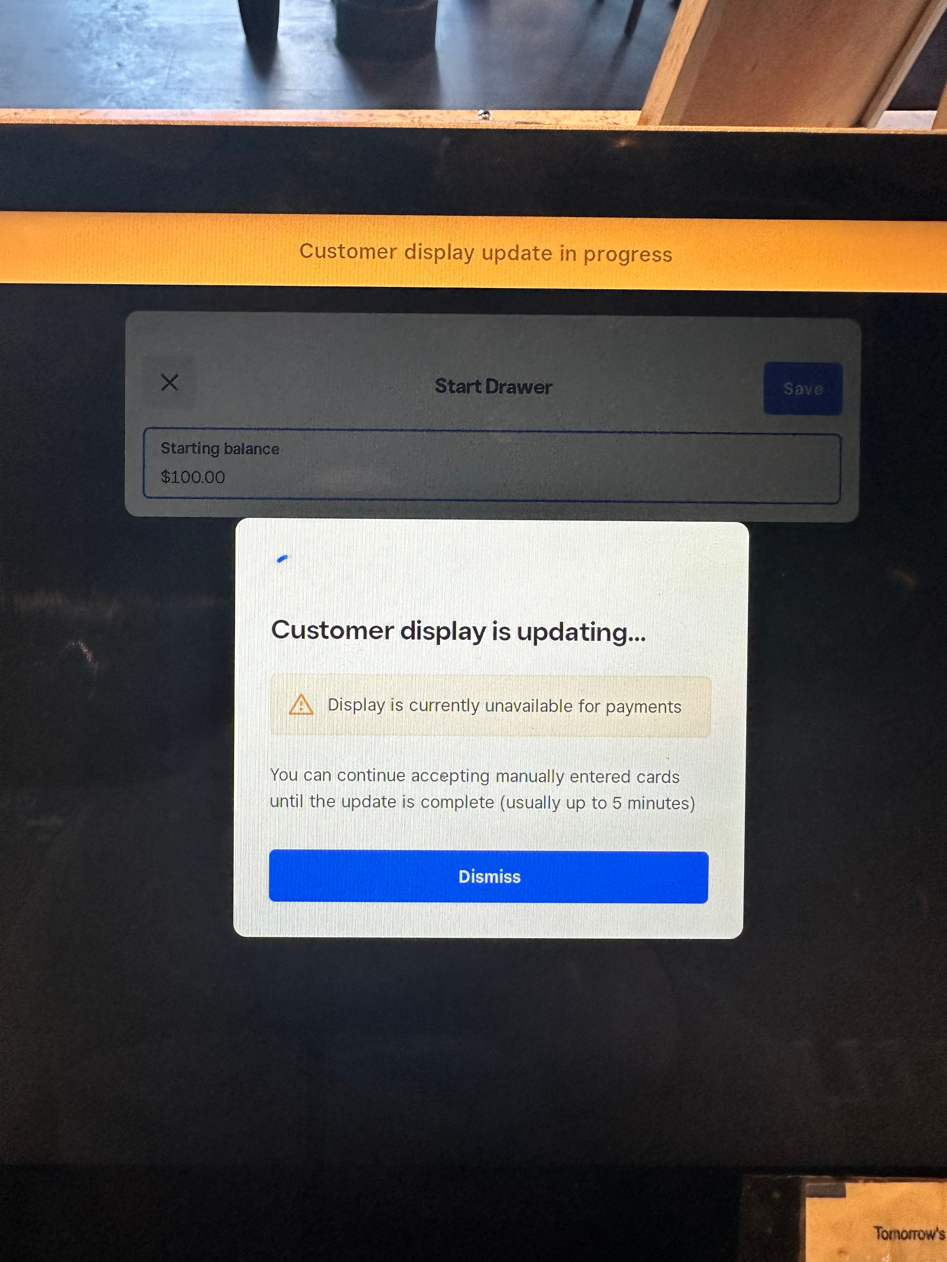 V1 Register forced customer display disconnected e... - The Square ...