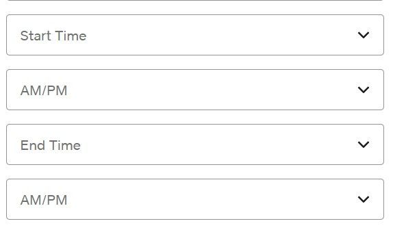 This is what it looks like on the form for the customers