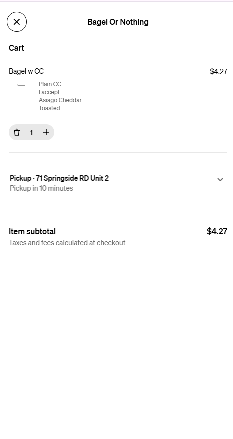 checkout cart