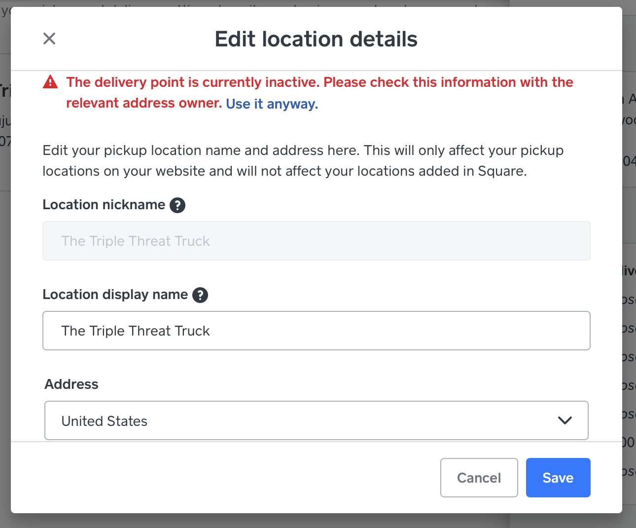Why won't my pickup location update? - The Square Community