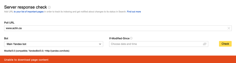 Server response check