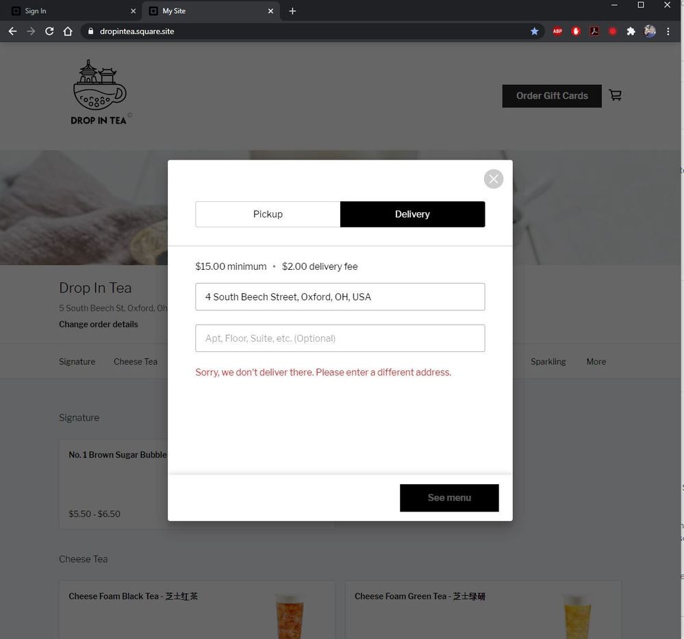 Screenshot2 - Unable to Place Delivery Order.JPG