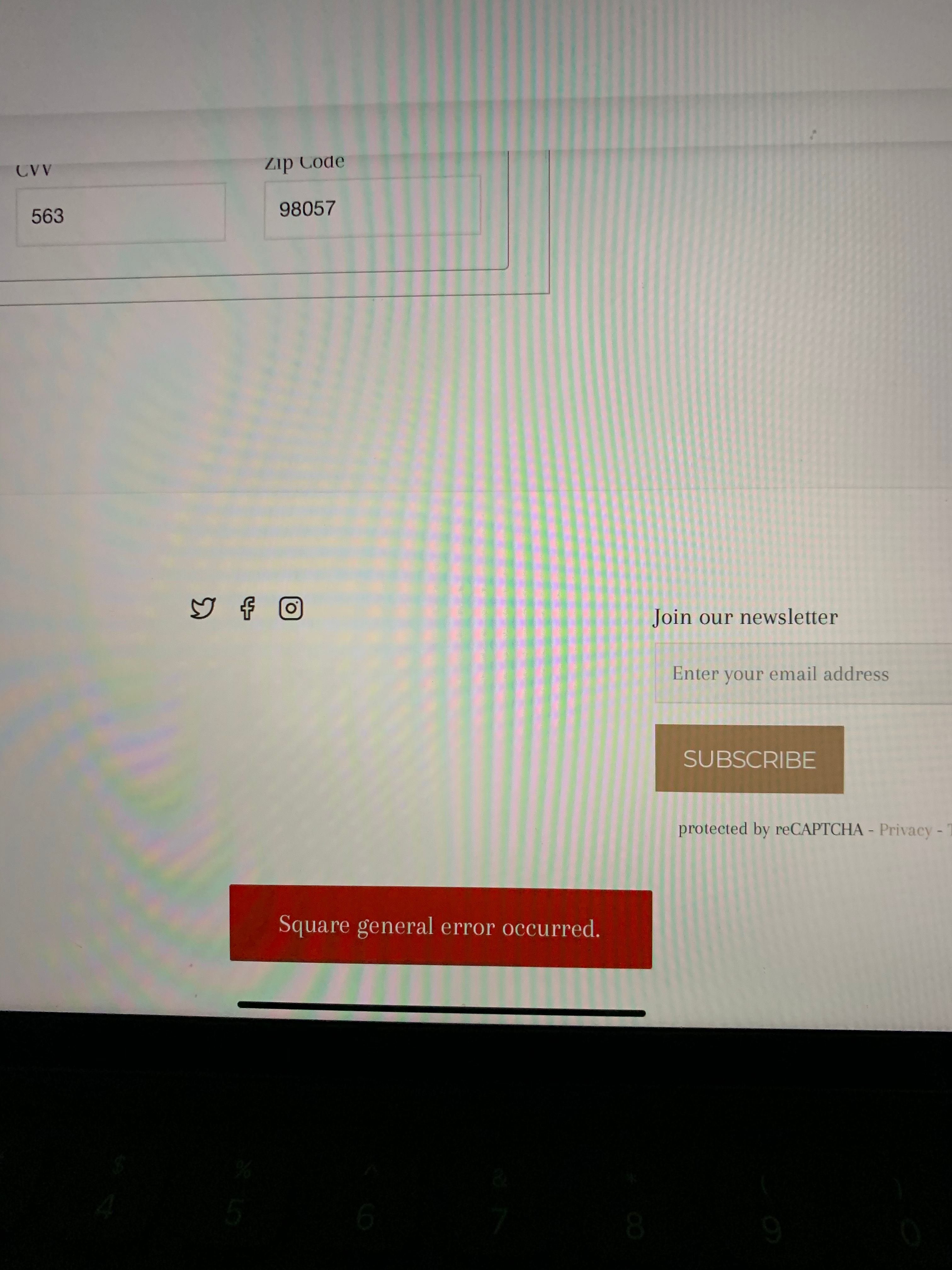 “square general error occurred” - The Square Community