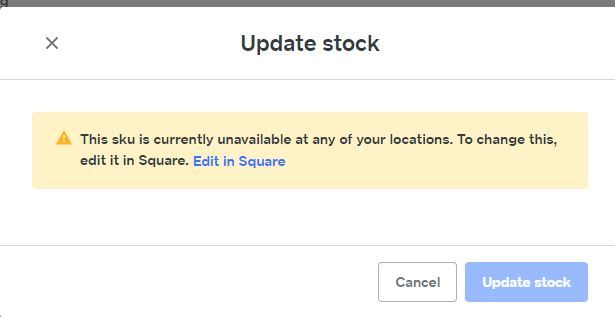 Can't update stock? - The Square Community