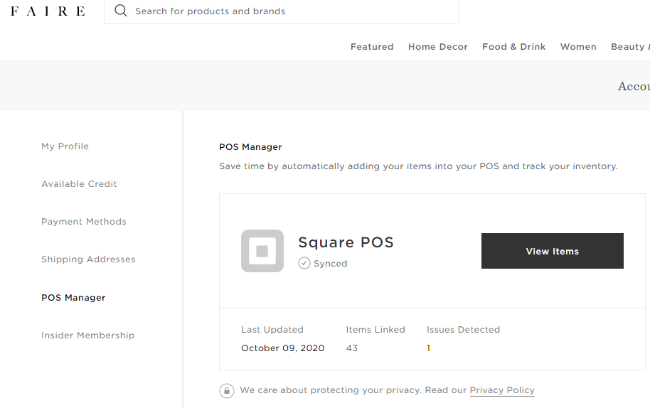 POS Manager is under Account