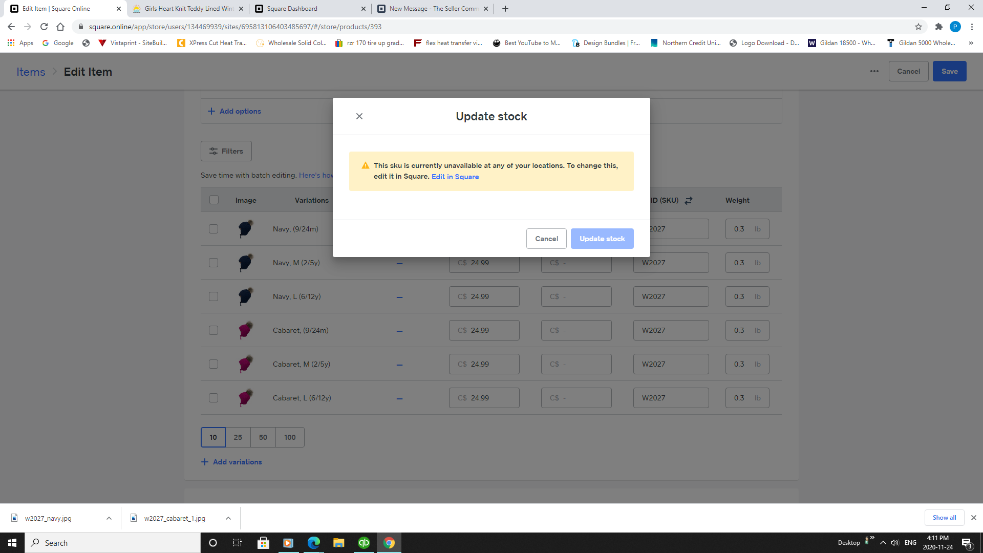 After Adding new Item, can't Add stock to inventor... - The Square ...