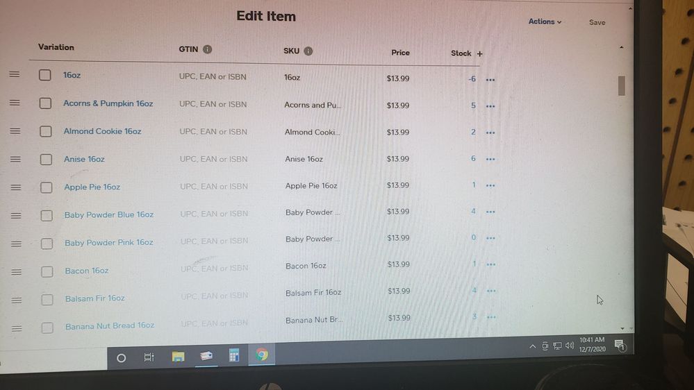 PC Items in Order since August